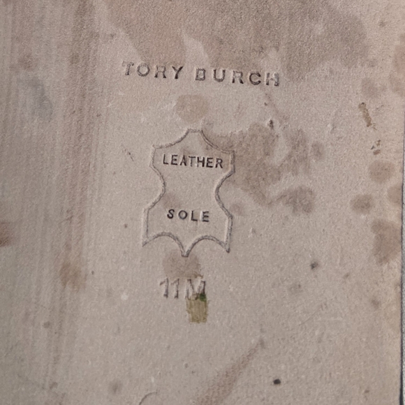 Tory Burch Eleanor Olive and Gold Slide Sandals Double T Square Open Toe Size 11 - Picture 6 of 6